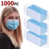 1000 Pcs Disposable Face Mask Non Medical Surgical 3-Ply Earloop Mouth Cover USA