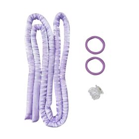 Encrypted Thin Wave Curler Long Hair Soft Thin No Heat Curler (Color: Purple)