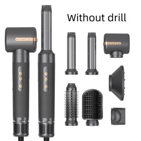 Multi In One Hot Air Comb Curling Stick (Option: Black-Without drill-US)