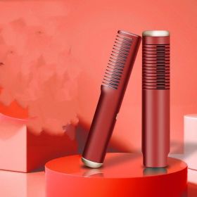 Straight Comb Anion Hairdressing Dual-use (Option: Chinese Red)