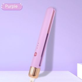 Mini Portable Two-in-one Small Hair Straightener (Option: Purple American Standard)
