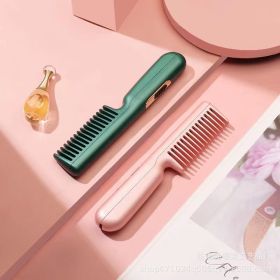 Portable Multi-functional Curly Hair And Straight Hair Dual-purpose Comb (Option: Pink-Plugged In)
