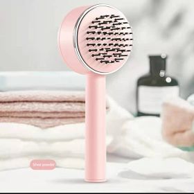 CN 3D Air Cushion Massager Brush With Retractable Bristles Self Cleaning Hair Brush Massage One-key Self-cleaning Hair Brush Anti-Static Airbag Massag (Color: PINK)