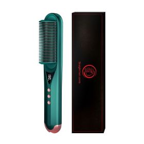 Electric Anion Hair Curler Hair Curler And Straightener Dual-use Hair Straightener (Option: Straight Comb Dark Green-EU)